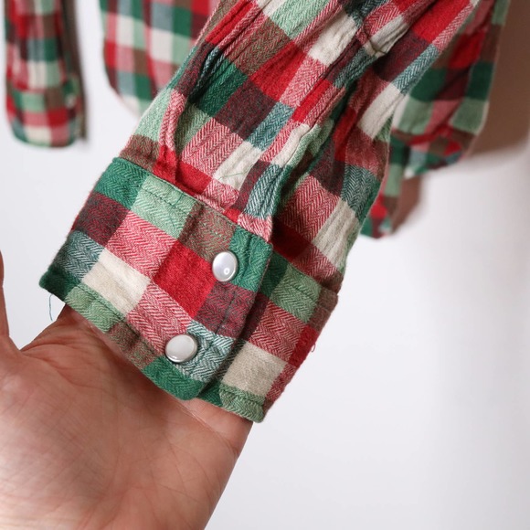 TOPSHOP Western Plaid Long Sleeve Flannel Shirt 6 - Picture 3 of 9